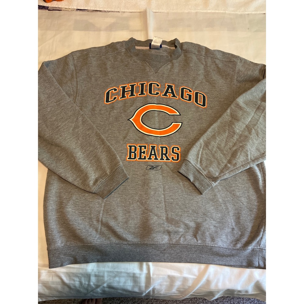 Reebok Chicago Bears Crewneck Sweatshirt Gray XL NFL Football Pullover R801A 04
